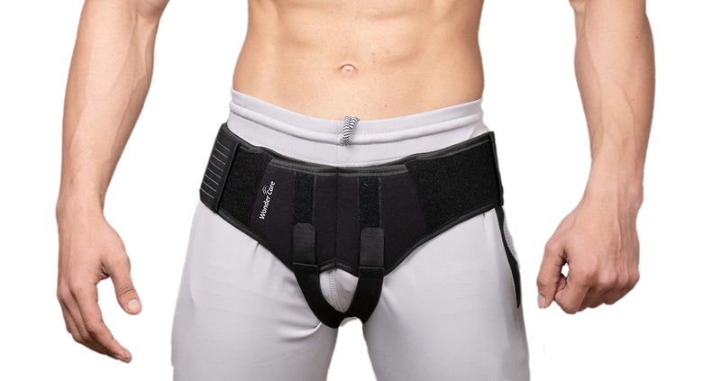 Wonder Care-Inguinal Hernia Support post-surgery Hernia pain relief Truss Brace for Double Inguinal or Sports Hernia with 2 Removable Compression Pads & Adjustable Groin Straps-Small